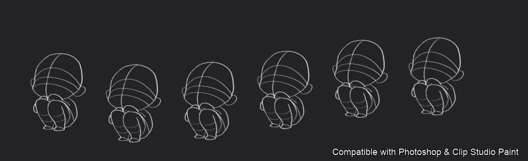 Chibi Squad brush 4 of 50 — Photoshop & Clip Studio Paint .abr preview