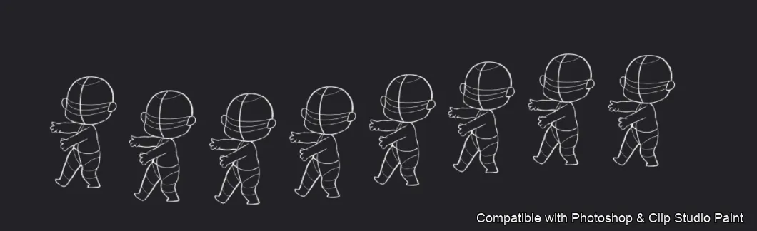 Chibi Squad brush 5 of 50 — Photoshop & Clip Studio Paint .abr preview