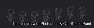 Chibi Squad brush 6 of 50 — Photoshop & Clip Studio Paint .abr preview