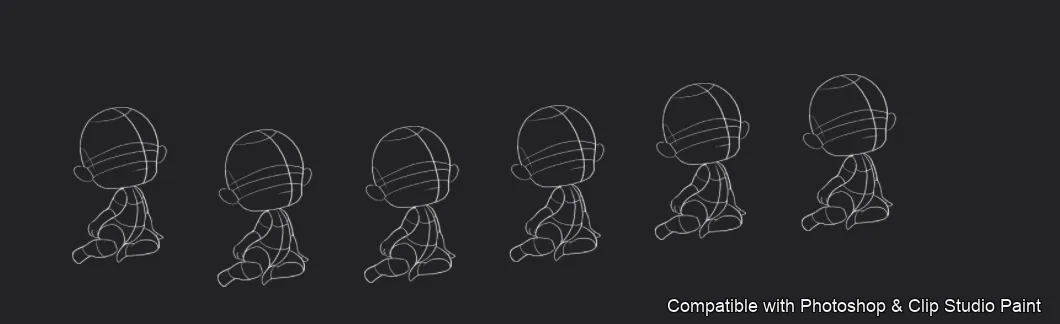 Chibi Squad brush 7 of 50 — Photoshop & Clip Studio Paint .abr preview