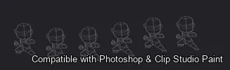 Chibi Squad brush 9 of 50 — Photoshop & Clip Studio Paint .abr preview
