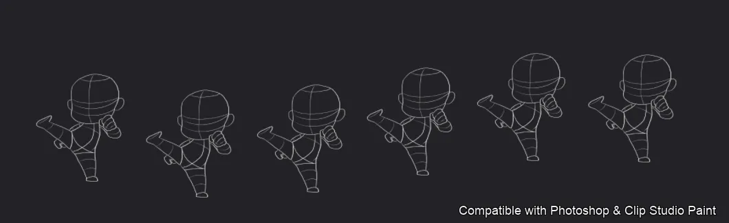 Chibi Squad brush 10 of 50 — Photoshop & Clip Studio Paint .abr preview