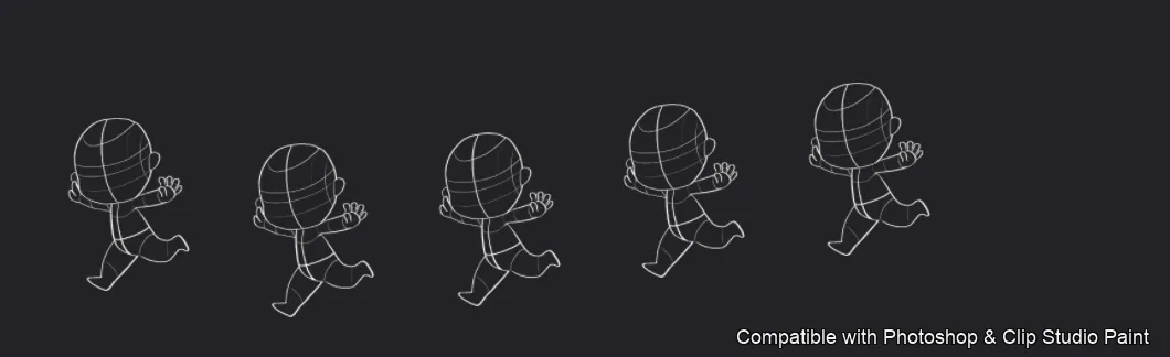 Chibi Squad brush 11 of 50 — Photoshop & Clip Studio Paint .abr preview