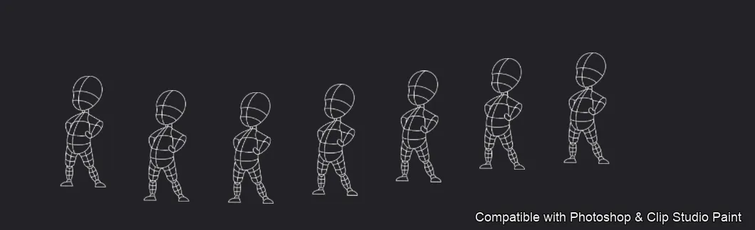 Chibi Squad brush 13 of 50 — Photoshop & Clip Studio Paint .abr preview