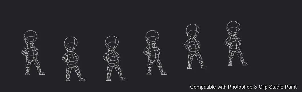 Chibi Squad brush 15 of 50 — Photoshop & Clip Studio Paint .abr preview