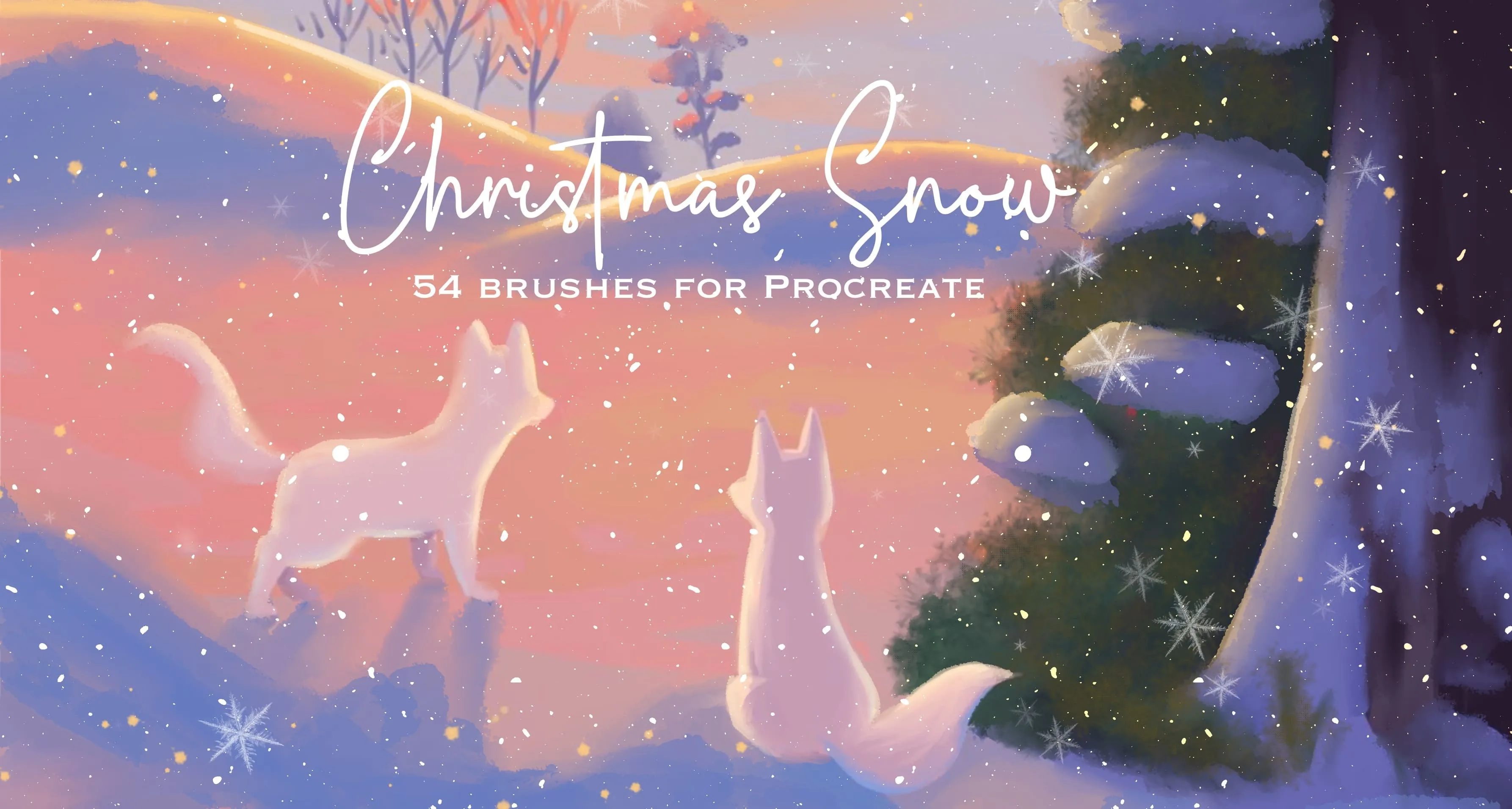 Christmas Snow Procreate brush set cover