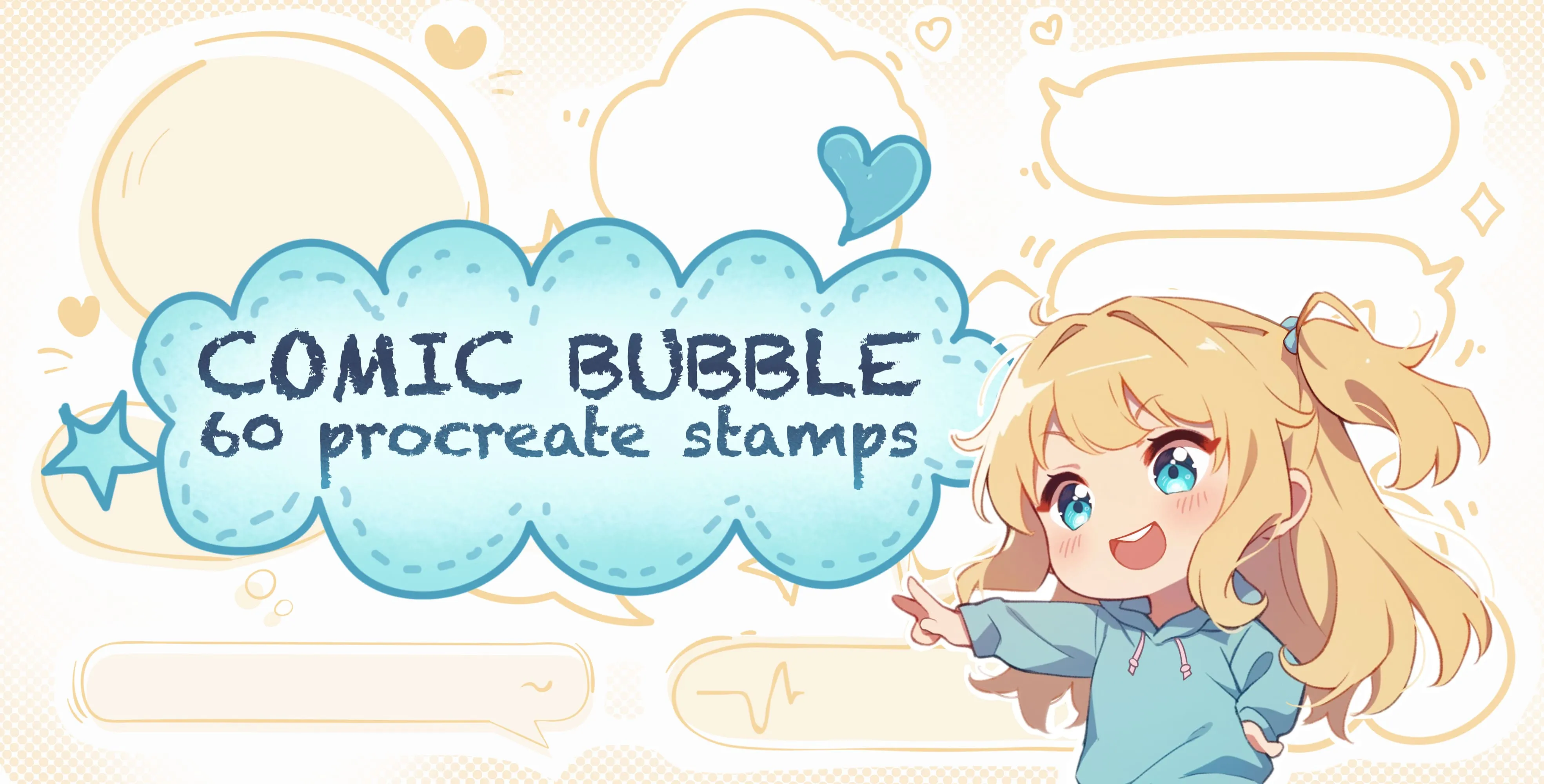 Comic Bubble Procreate brush set cover