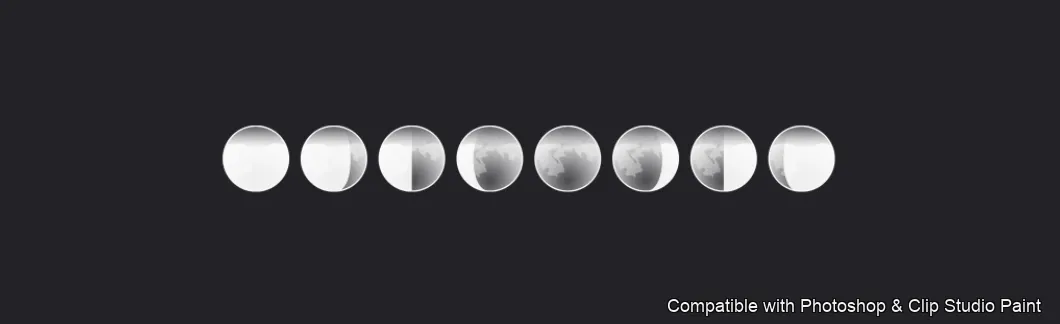 Cosmic Moon brush 8 of 20 — Photoshop & Clip Studio Paint .abr preview