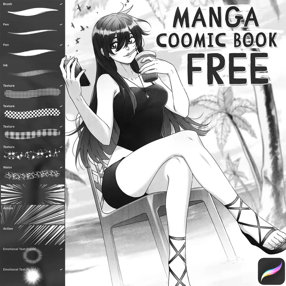 Free Manga / Comic Book Brush Set — cover by Di