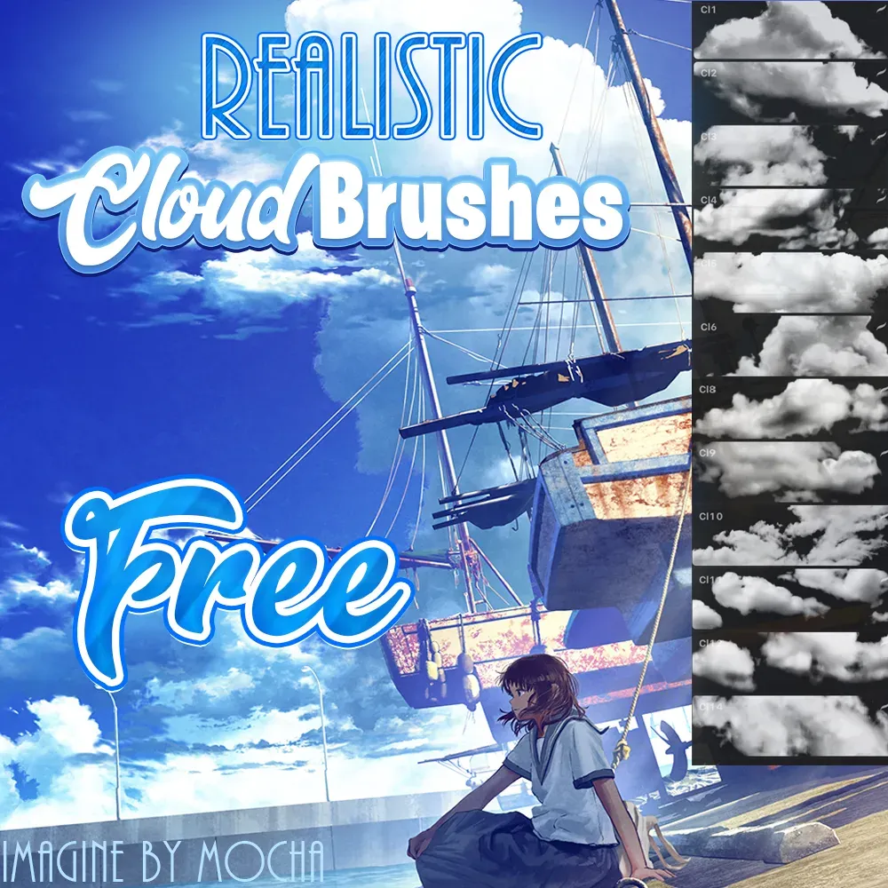 Free Realistic Cloud Brushes — cover by Attki