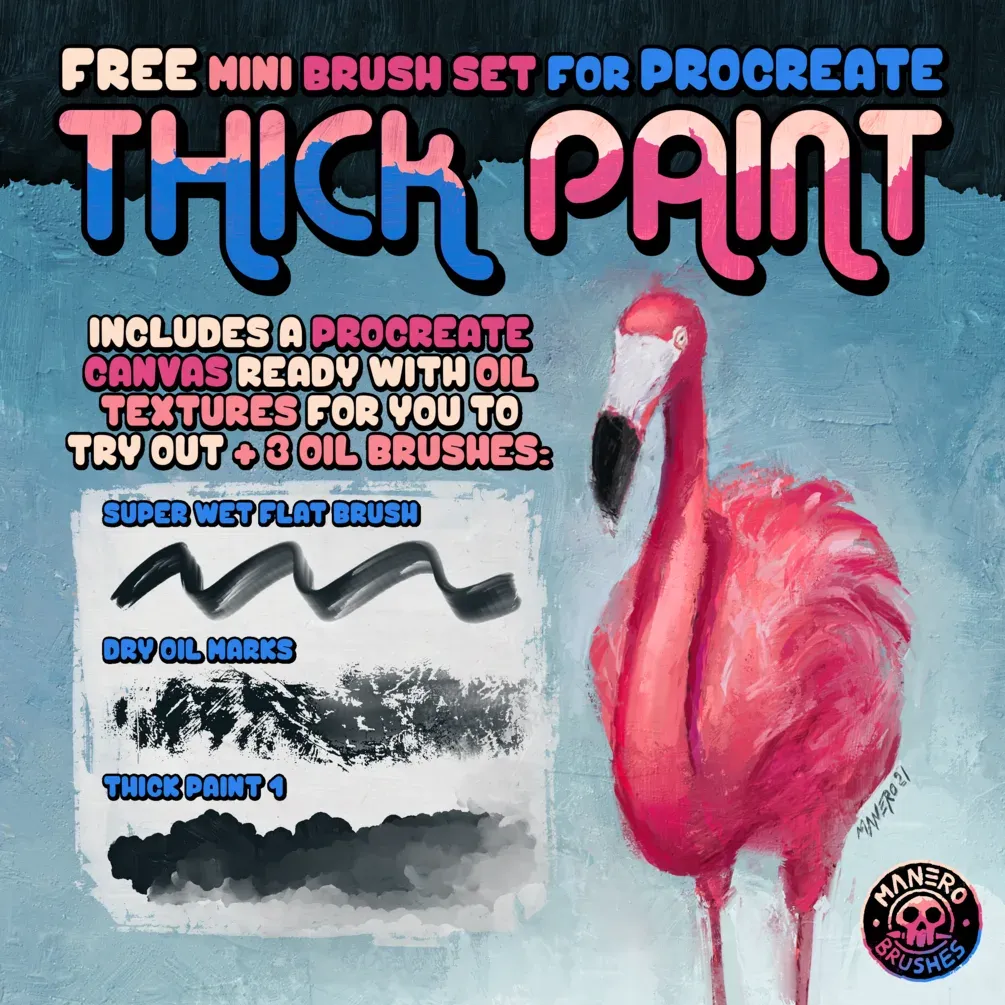 Thick Paint — Free Mini Oil Set — cover by Manero Brushes