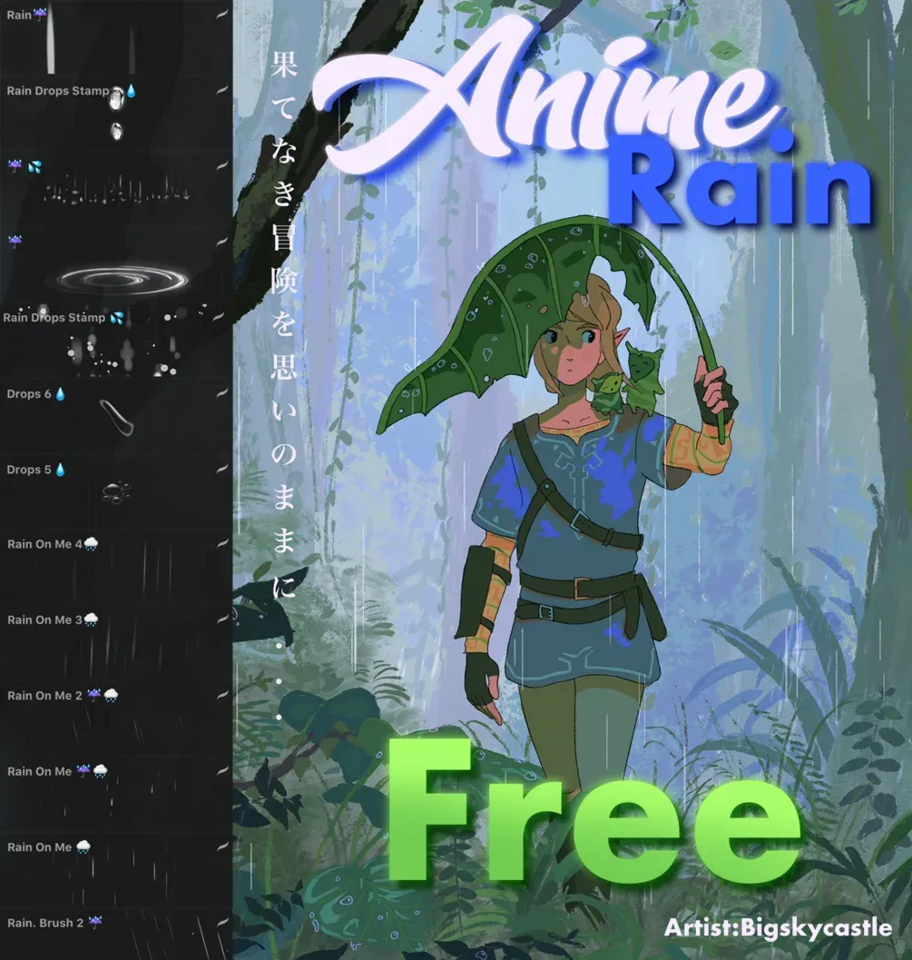Free Anime Rain Brushset — cover by Attki