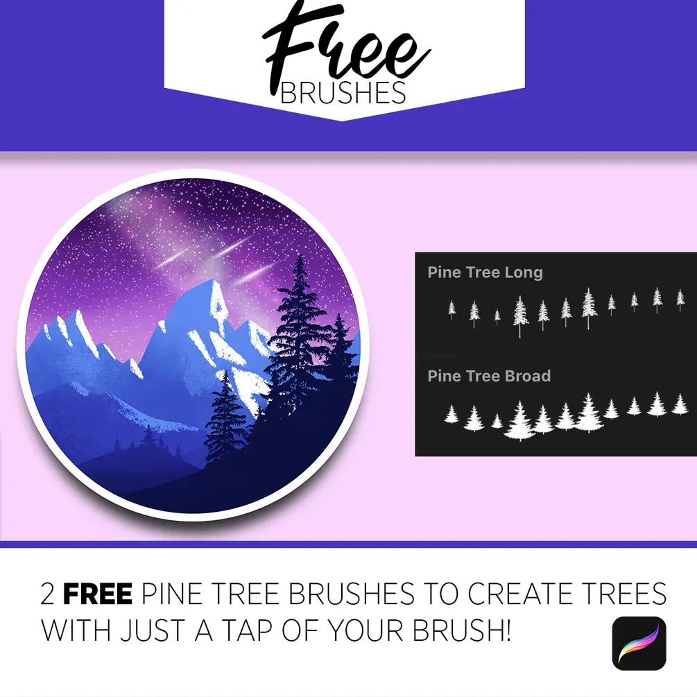 Free Pine Tree Brushes — cover by Art with Flo