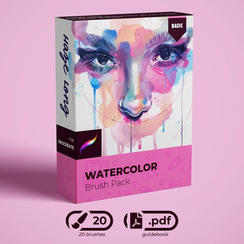 Free Watercolor Brushes V2 — cover by Haze Long