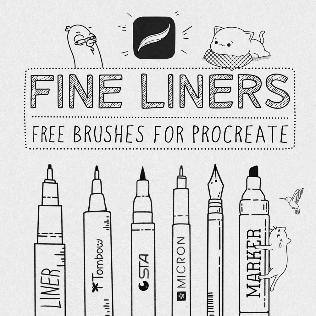Free Fine Liner Brushes (22) — cover by Di