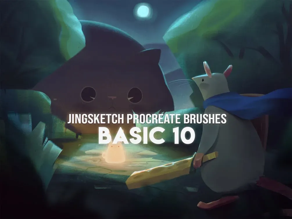 Jingsketch Procreate Brushes: Basic 10 — cover by Jingsketch