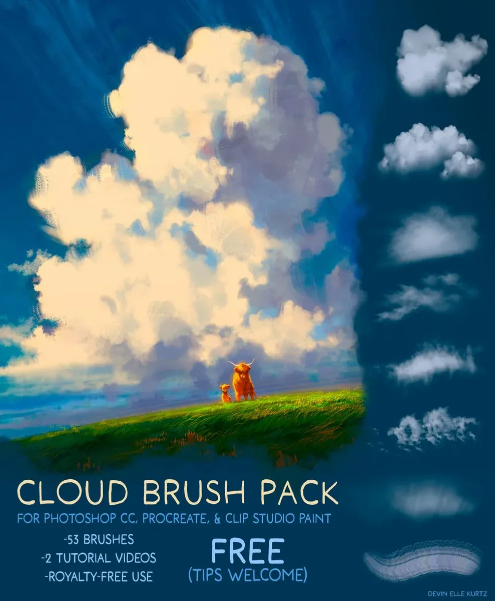 Cloud Brush Pack — cover by Devin Elle Kurtz