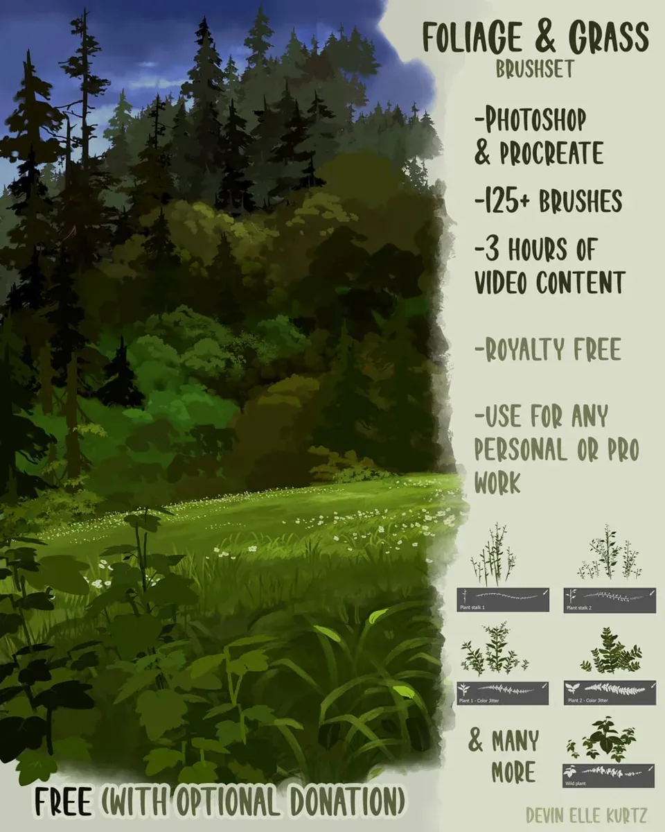 Foliage & Grass Brushset — cover by Devin Elle Kurtz