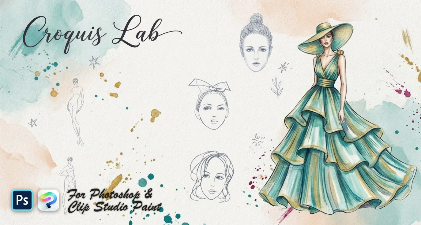 Croquis Lab Photoshop & Clip Studio Paint brush set cover