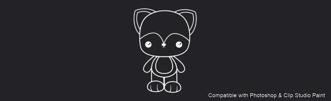 Cuddly Critters brush 12 of 15 — Photoshop & Clip Studio Paint .abr preview