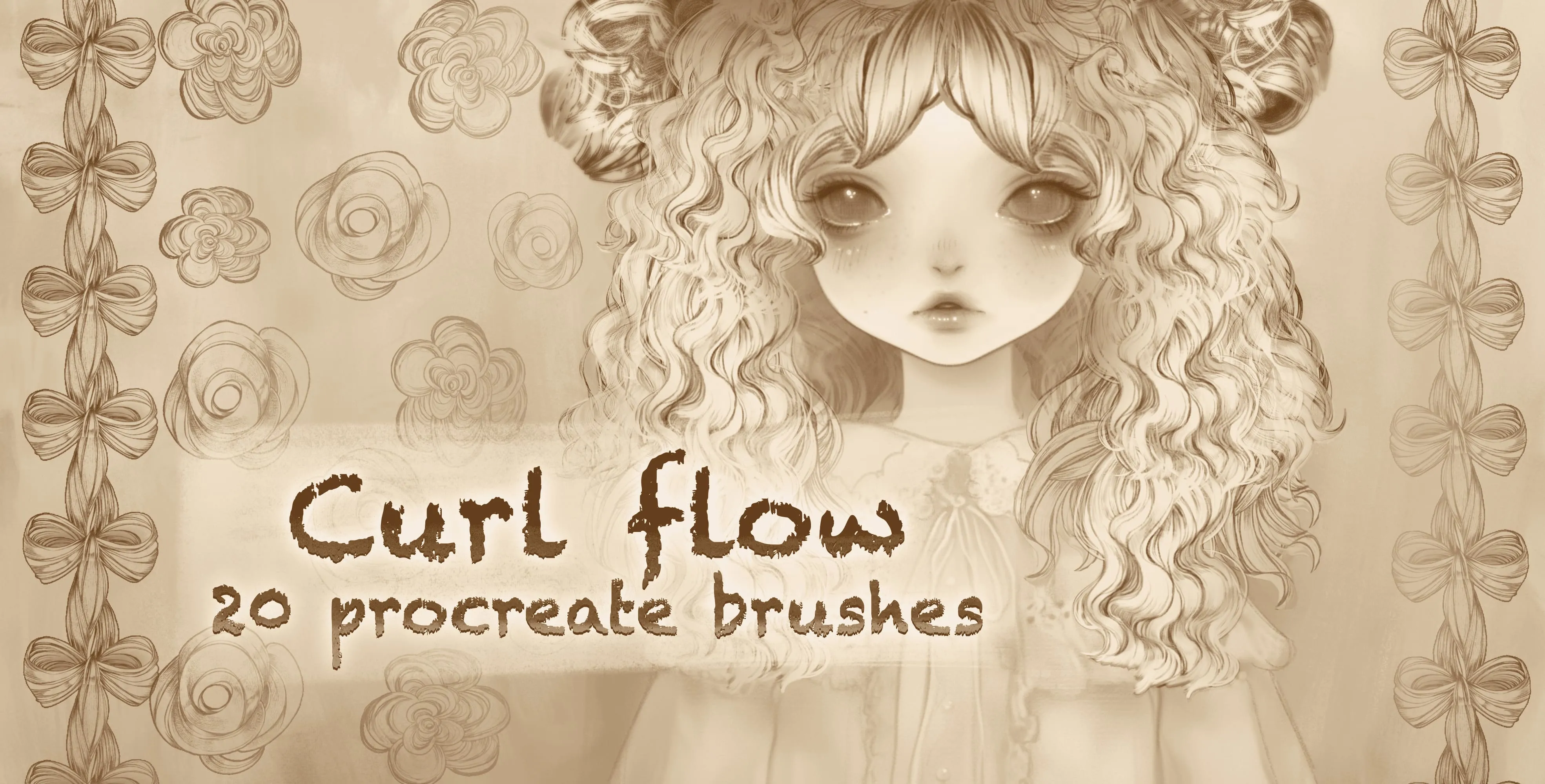 Curl Flow Procreate brush set cover
