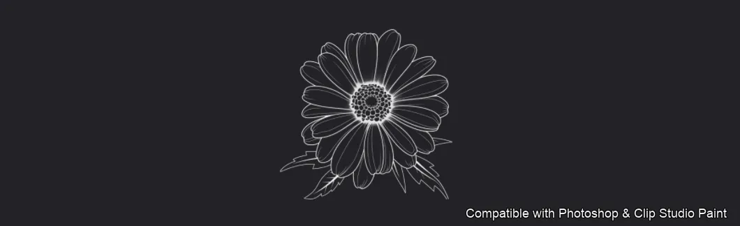 Daisy Garden brush 1 of 106 — Photoshop & Clip Studio Paint .abr preview