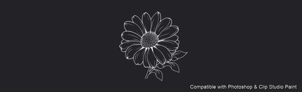 Daisy Garden brush 3 of 106 — Photoshop & Clip Studio Paint .abr preview