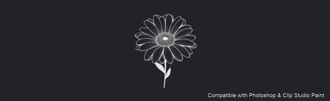 Daisy Garden brush 8 of 106 — Photoshop & Clip Studio Paint .abr preview
