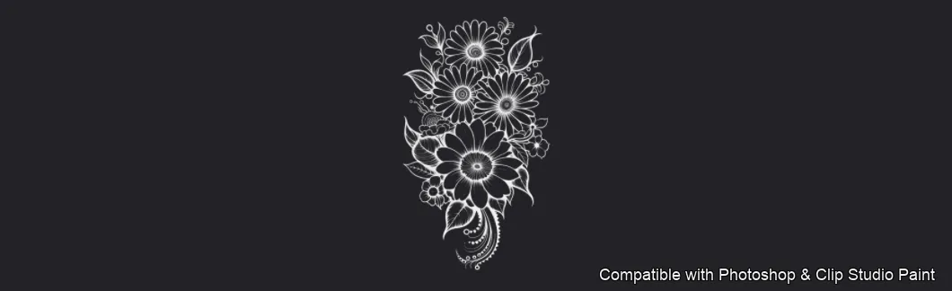 Daisy Garden brush 103 of 106 — Photoshop & Clip Studio Paint .abr preview