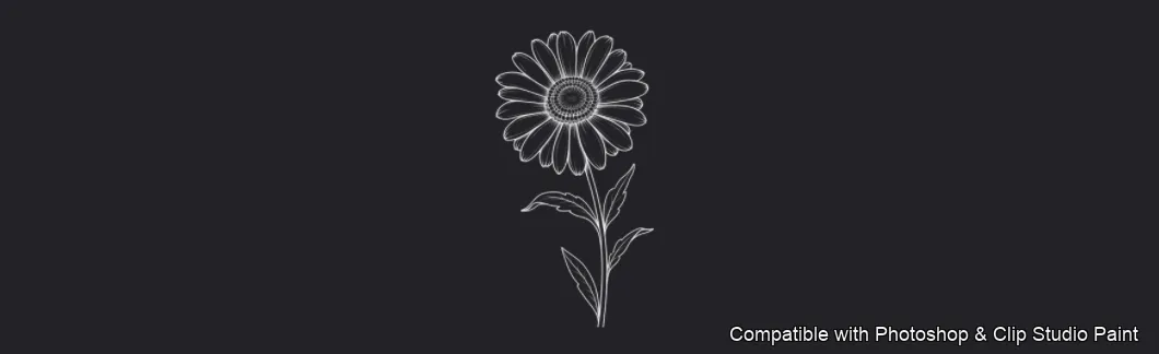 Daisy Garden brush 19 of 106 — Photoshop & Clip Studio Paint .abr preview
