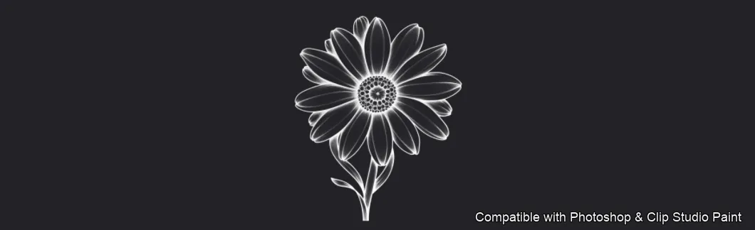 Daisy Garden brush 26 of 106 — Photoshop & Clip Studio Paint .abr preview