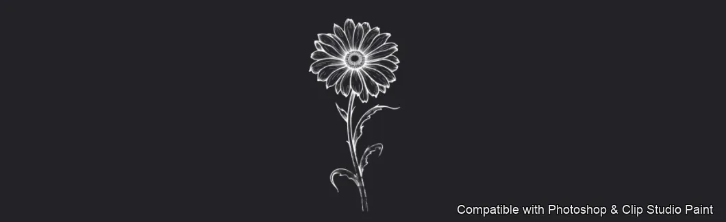 Daisy Garden brush 27 of 106 — Photoshop & Clip Studio Paint .abr preview