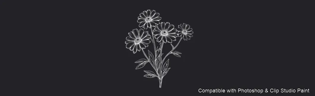 Daisy Garden brush 31 of 106 — Photoshop & Clip Studio Paint .abr preview