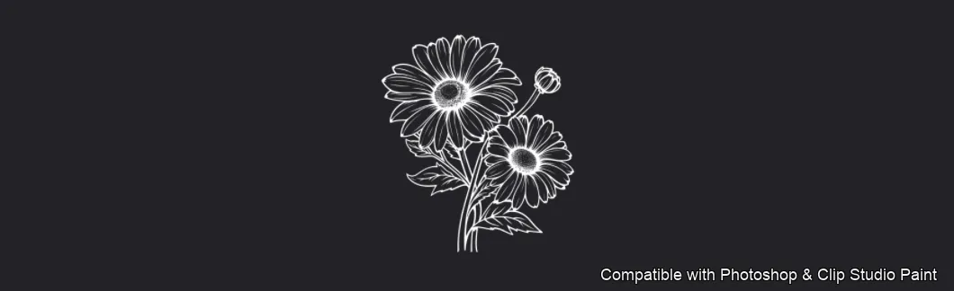 Daisy Garden brush 33 of 106 — Photoshop & Clip Studio Paint .abr preview