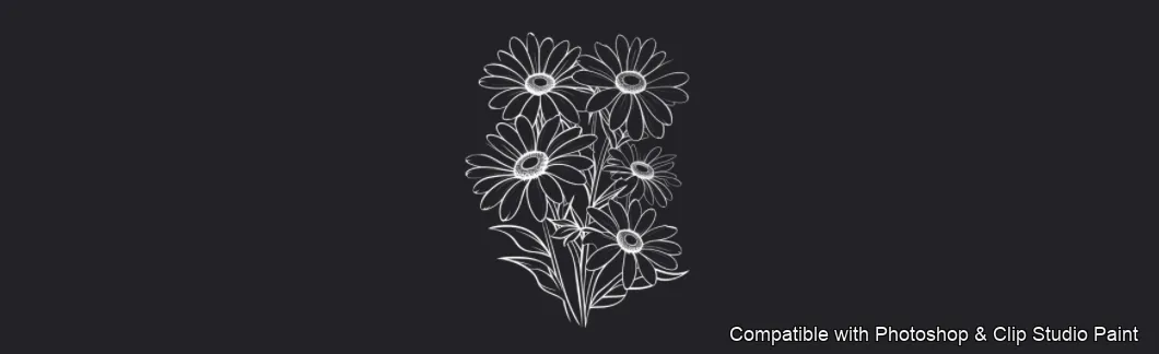 Daisy Garden brush 34 of 106 — Photoshop & Clip Studio Paint .abr preview
