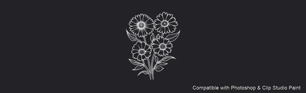 Daisy Garden brush 37 of 106 — Photoshop & Clip Studio Paint .abr preview