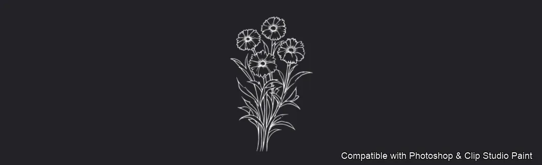 Daisy Garden brush 38 of 106 — Photoshop & Clip Studio Paint .abr preview