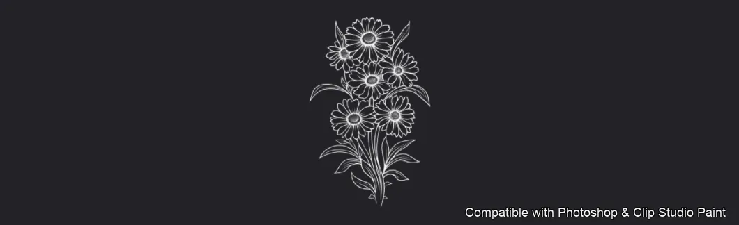 Daisy Garden brush 39 of 106 — Photoshop & Clip Studio Paint .abr preview