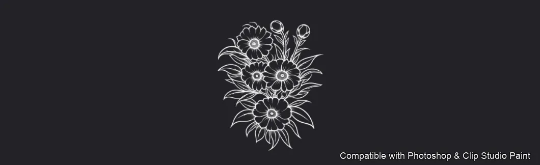 Daisy Garden brush 41 of 106 — Photoshop & Clip Studio Paint .abr preview