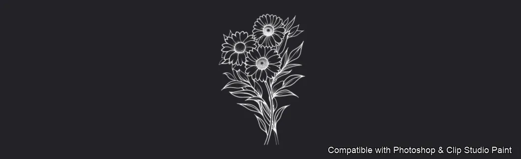 Daisy Garden brush 42 of 106 — Photoshop & Clip Studio Paint .abr preview