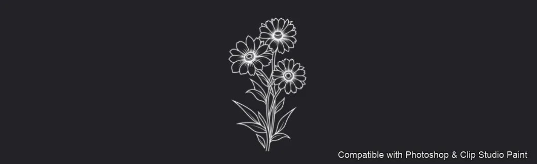 Daisy Garden brush 43 of 106 — Photoshop & Clip Studio Paint .abr preview