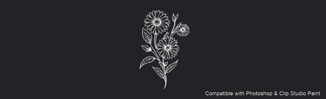 Daisy Garden brush 46 of 106 — Photoshop & Clip Studio Paint .abr preview