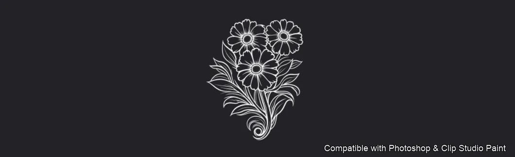 Daisy Garden brush 47 of 106 — Photoshop & Clip Studio Paint .abr preview