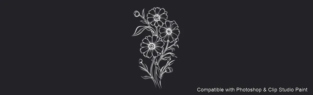 Daisy Garden brush 49 of 106 — Photoshop & Clip Studio Paint .abr preview