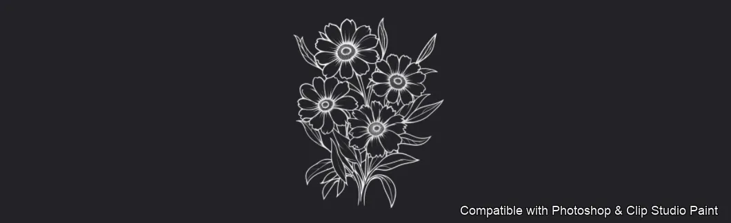 Daisy Garden brush 50 of 106 — Photoshop & Clip Studio Paint .abr preview