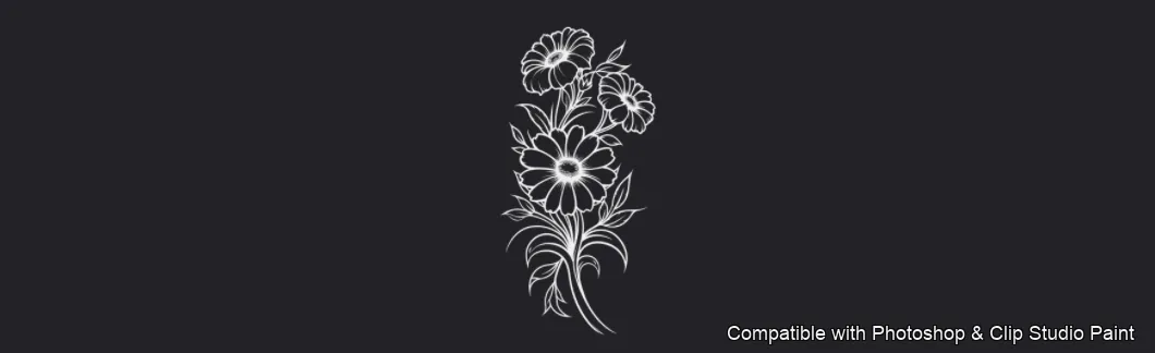 Daisy Garden brush 51 of 106 — Photoshop & Clip Studio Paint .abr preview
