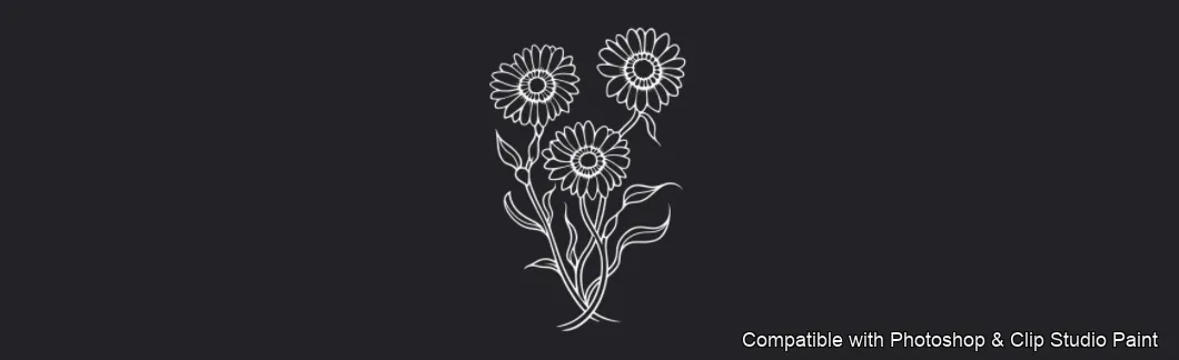 Daisy Garden brush 52 of 106 — Photoshop & Clip Studio Paint .abr preview