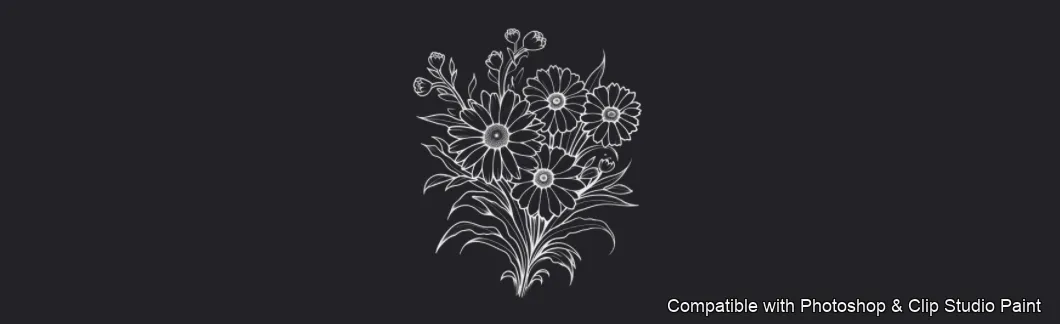 Daisy Garden brush 53 of 106 — Photoshop & Clip Studio Paint .abr preview