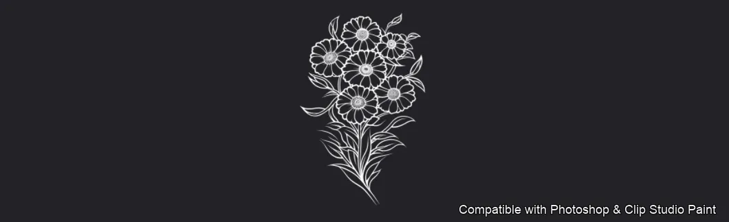 Daisy Garden brush 54 of 106 — Photoshop & Clip Studio Paint .abr preview