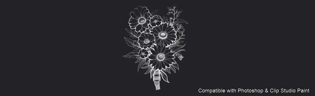 Daisy Garden brush 55 of 106 — Photoshop & Clip Studio Paint .abr preview